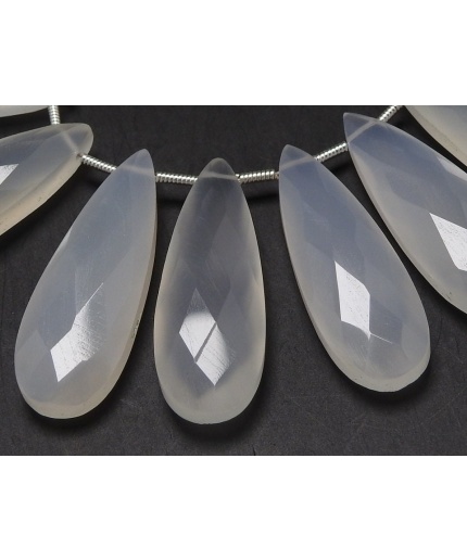 White Chalcedony Teardrops,Drops,Handmade,Loose Stone,Earrings Pair,Wholesale Price,New Arrival 30X10MM Long Approx (pme)CY2 | Save 33% - Rajasthan Living 3