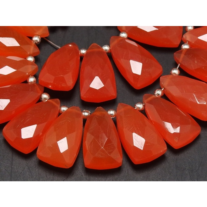 Fanta Orange Chalcedony Pyramid,Long Triangle,Trillion,Teardrop,Drop,Briolette,Faceted,For Making Earrings,Wholesaler 15X8MM Approx PME-CY1 | Save 33% - Rajasthan Living 8