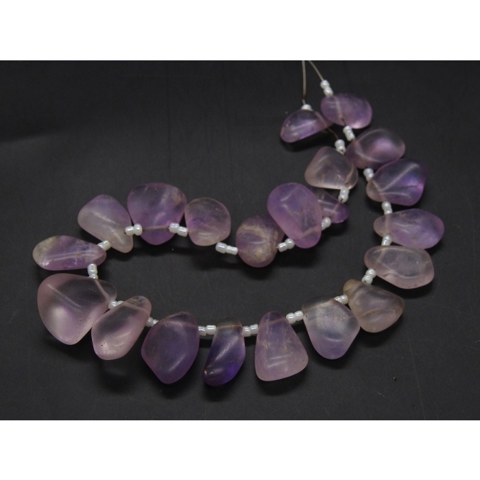 Natural Amethyst Smooth Briollete,Tumble,Nuggets,Matte Polished,Fancy Shape Briolette,Wholesaler,Supplies 10Inch 17X13To15X11MM Approx BR6 | Save 33% - Rajasthan Living 8