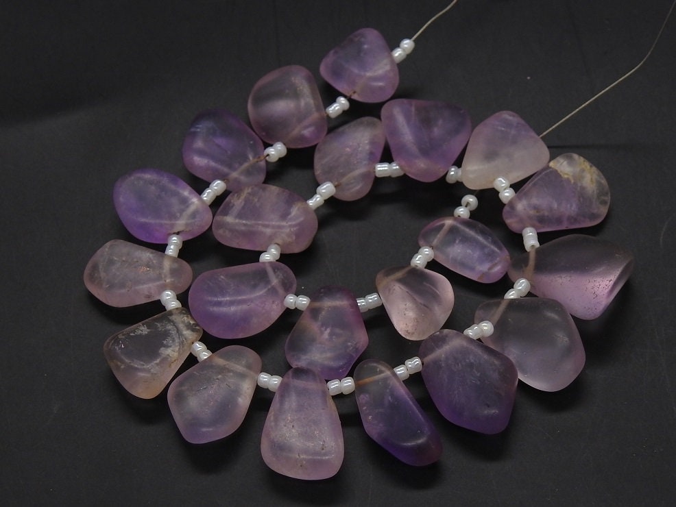 Natural Amethyst Smooth Briollete,Tumble,Nuggets,Matte Polished,Fancy Shape Briolette,Wholesaler,Supplies 10Inch 17X13To15X11MM Approx BR6 | Save 33% - Rajasthan Living 14