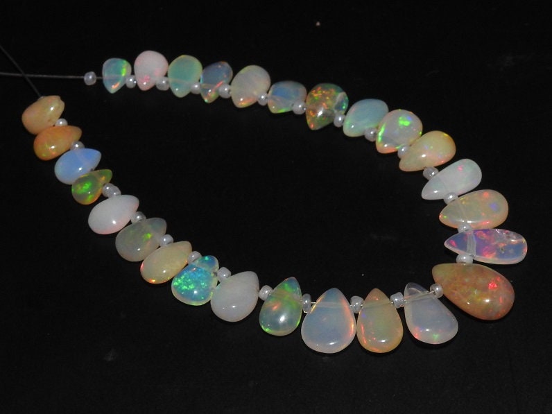 100%Natural Ethiopian Opal Smooth Teardrop,Drop,Multi Flashy Fire,Loose Stone,For Making Jewelry 6Inch 12X9To8X5MM Approx EO2 | Save 33% - Rajasthan Living 18
