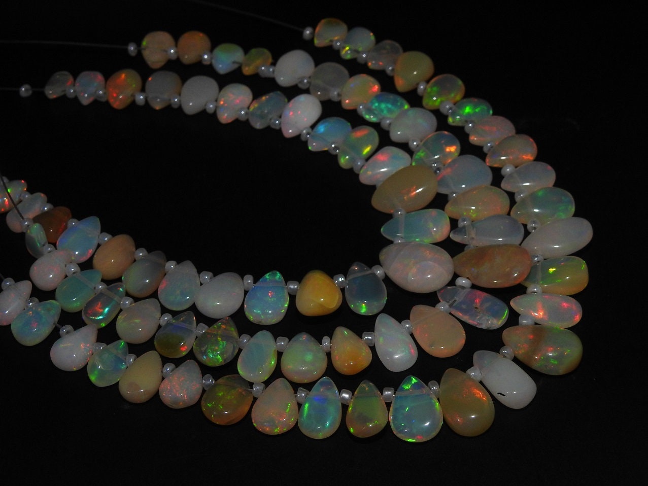 100%Natural Ethiopian Opal Smooth Teardrop,Drop,Multi Flashy Fire,Loose Stone,For Making Jewelry 6Inch 12X9To8X5MM Approx EO2 | Save 33% - Rajasthan Living 15