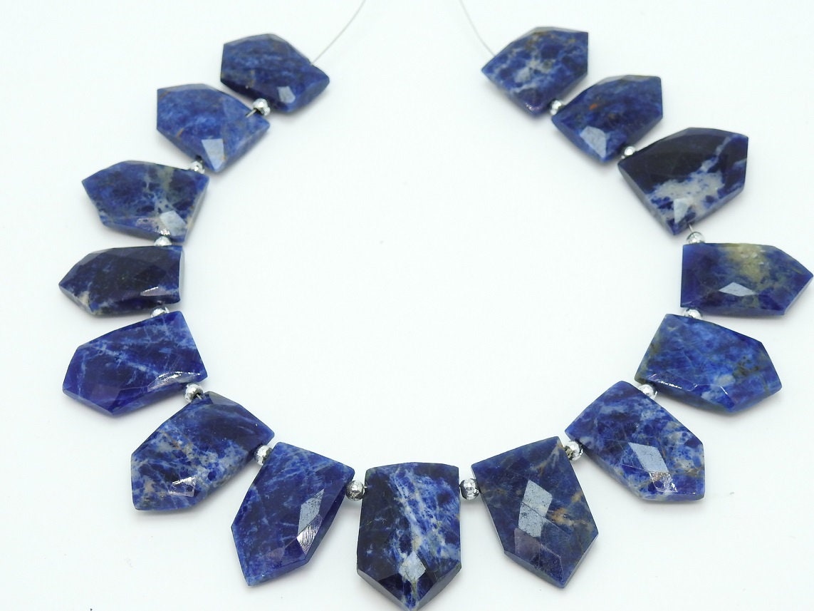 Natural Sodalite Briolette,Faceted,Fancy,Pentagon,Hut,Handmade,Shaded,Loose Stone 14Piece 23X15To17X11MM Approx Wholesaler,Supplies (pme)BR9 | Save 33% - Rajasthan Living 14