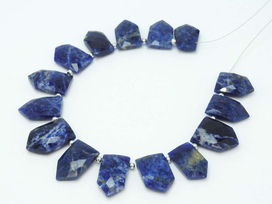 Natural Sodalite Briolette,Faceted,Fancy,Pentagon,Hut,Handmade,Shaded,Loose Stone 14Piece 23X15To17X11MM Approx Wholesaler,Supplies (pme)BR9 | Save 33% - Rajasthan Living 15