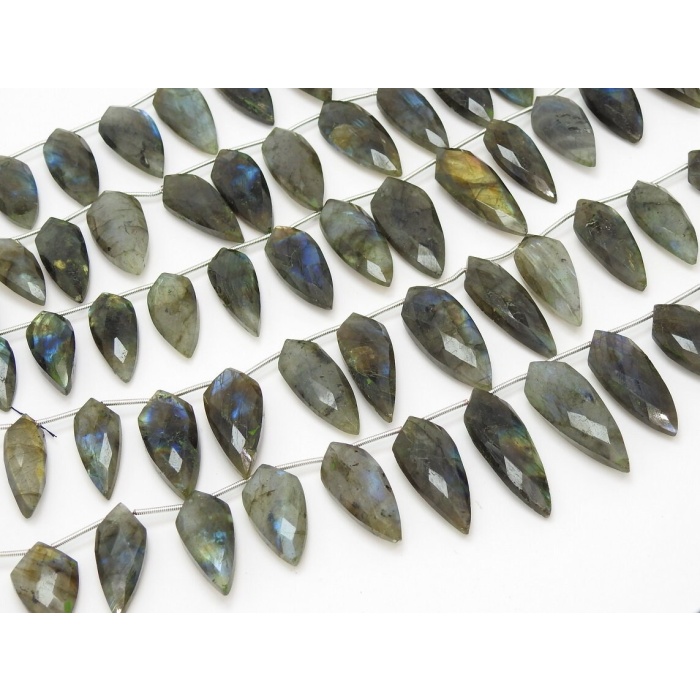 Natural Labradorite Faceted Tie,Fancy,Lady Finger,Briolette,Multi Fire 14Piece 30X12To22X10MM Approx Wholesaler,Supplies PME(BR1) | Save 33% - Rajasthan Living 10