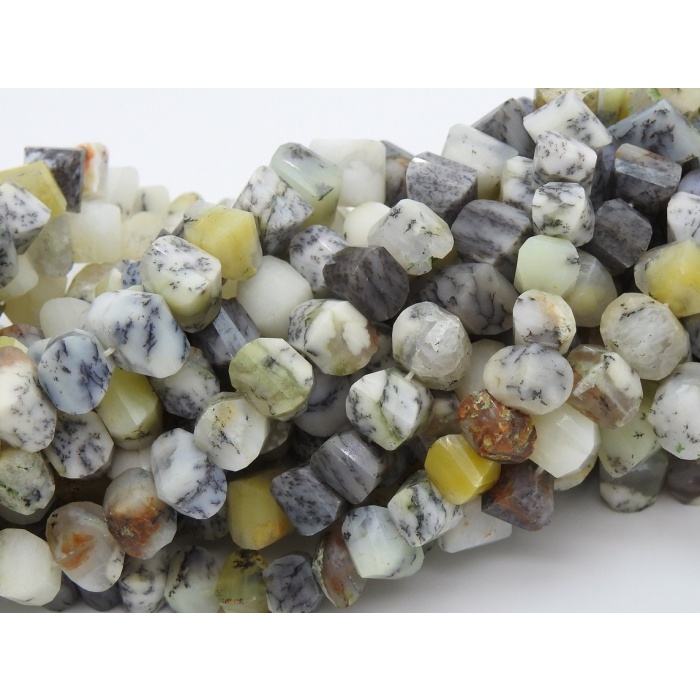 Dendrite Opal Faceted Twisted Beads,Fancy Cut,Round Shape,Handmade,Necklace,10Inch 10X10To8X8MM Approx,Wholesaler,Supplies PME-B8 | Save 33% - Rajasthan Living 6