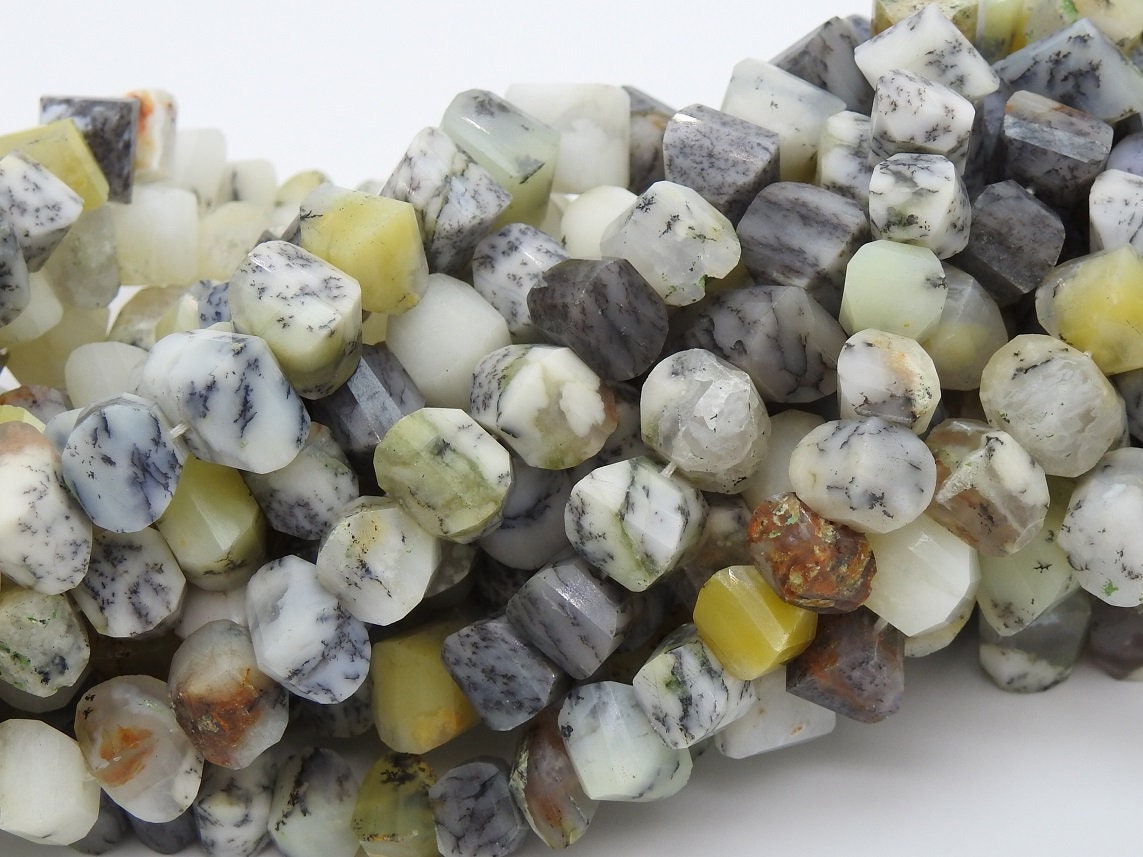 Dendrite Opal Faceted Twisted Beads,Fancy Cut,Round Shape,Handmade,Necklace,10Inch 10X10To8X8MM Approx,Wholesaler,Supplies PME-B8 | Save 33% - Rajasthan Living 12