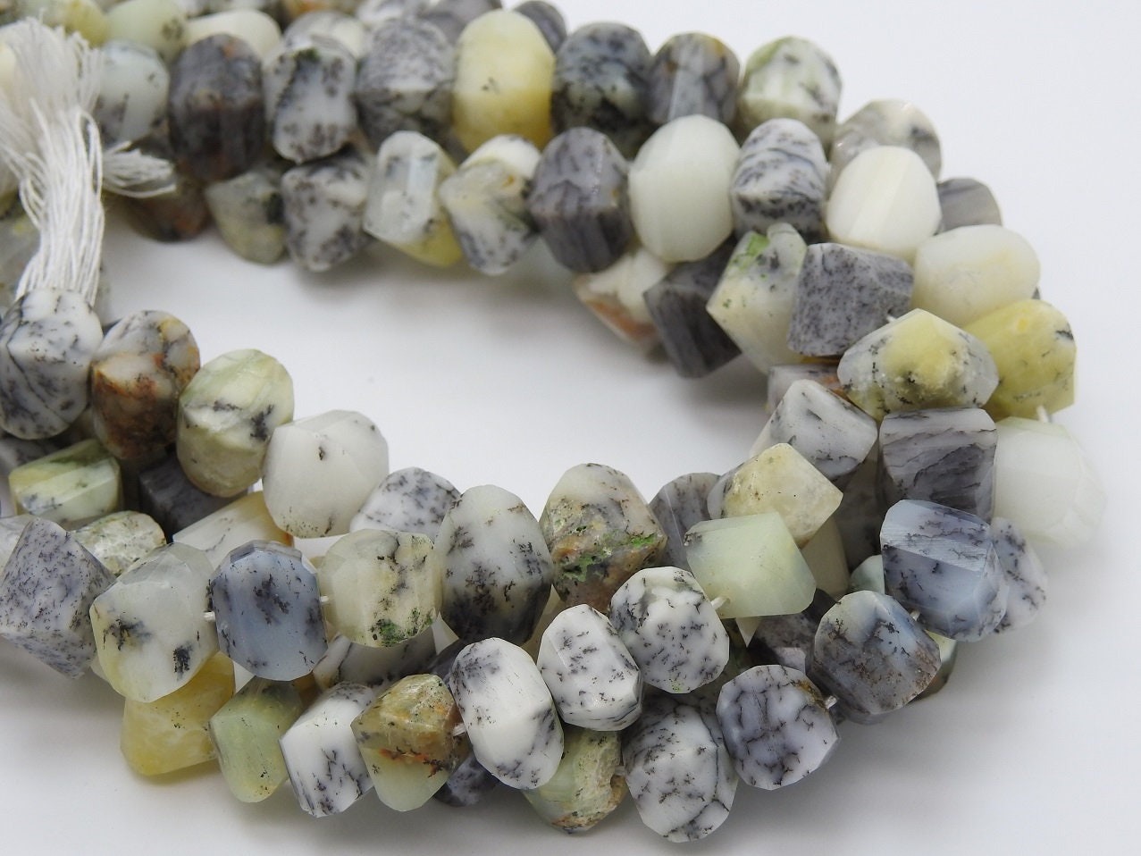 Dendrite Opal Faceted Twisted Beads,Fancy Cut,Round Shape,Handmade,Necklace,10Inch 10X10To8X8MM Approx,Wholesaler,Supplies PME-B8 | Save 33% - Rajasthan Living 17