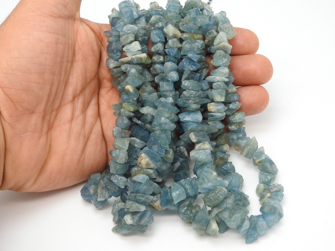 Aquamarine Polished Rough Bead,Uncut,Chip,Anklets,16Inch 18X12To8X5MM Approx,Wholesaler,Supplies,New Arrival,100%Natural PME-RB1 | Save 33% - Rajasthan Living 13