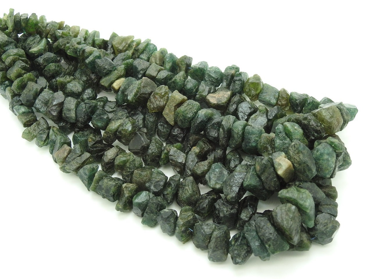 Dark Green Apatite Rough Bead,Anklets,Uncut,Chips,Nuggets,Loose Raw,8Inch Strand 15X10To6X5MM Approx,Wholesaler,Supplies 100%Natural PME-RB5 | Save 33% - Rajasthan Living 11