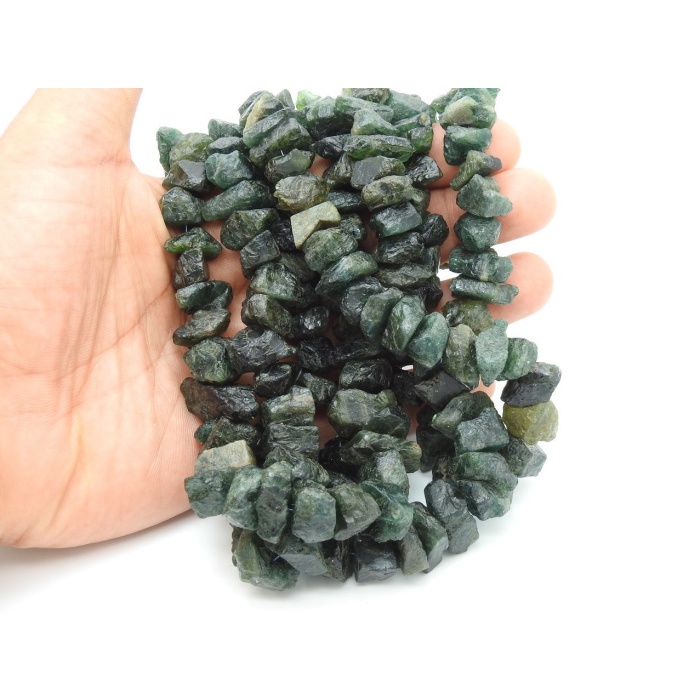 Dark Green Apatite Rough Bead,Anklets,Uncut,Chips,Nuggets,Loose Raw,8Inch Strand 15X10To6X5MM Approx,Wholesaler,Supplies 100%Natural PME-RB5 | Save 33% - Rajasthan Living 8