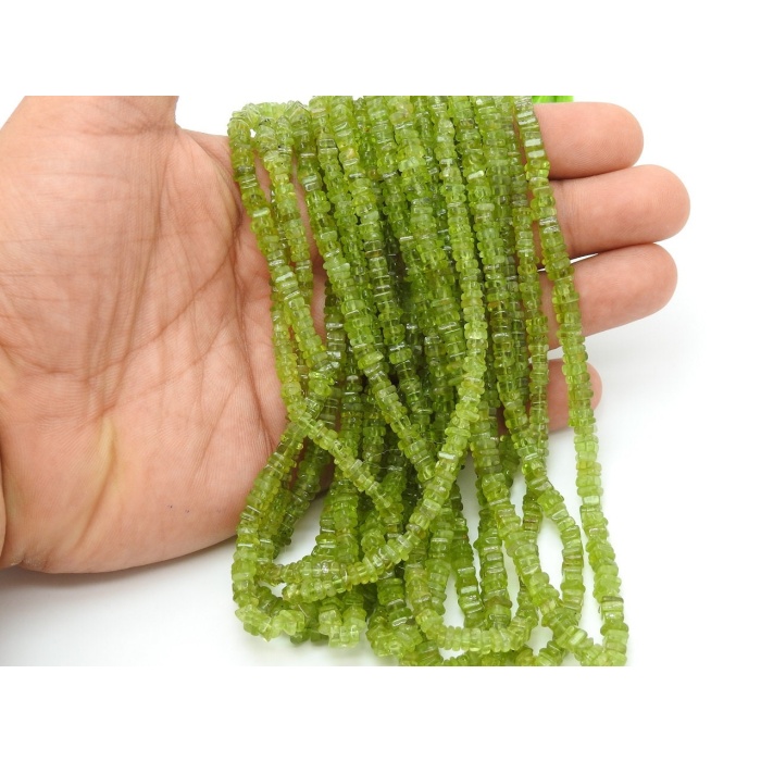 Peridot Smooth Heishi,Square,Cushion Shape Beads,16Inchs Strand 4MM Approx,Wholesale Price,New Arrivals,100%Natural PME-H1 | Save 33% - Rajasthan Living 6