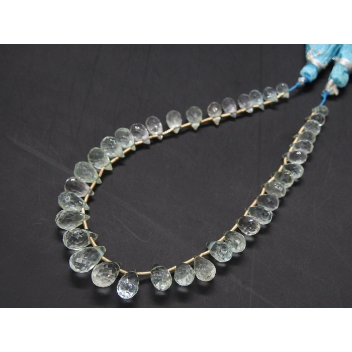 Natural Aquamarine Micro Faceted Drops,Teardrop,Loose Stone,Handmade,Briolettes,8Inch 10X6To5X4 MM Approx,Wholesaler,Supplies PME-BR4 | Save 33% - Rajasthan Living 11