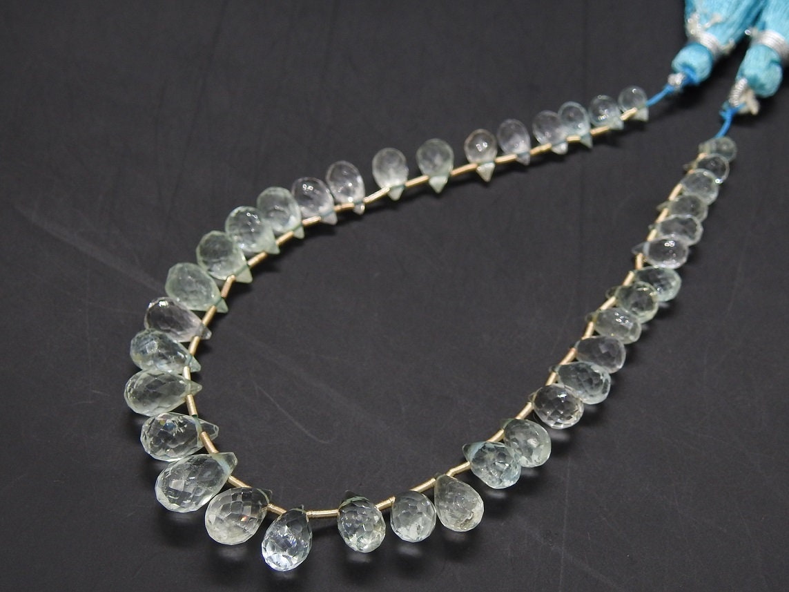 Natural Aquamarine Micro Faceted Drops,Teardrop,Loose Stone,Handmade,Briolettes,8Inch 10X6To5X4 MM Approx,Wholesaler,Supplies PME-BR4 | Save 33% - Rajasthan Living 17