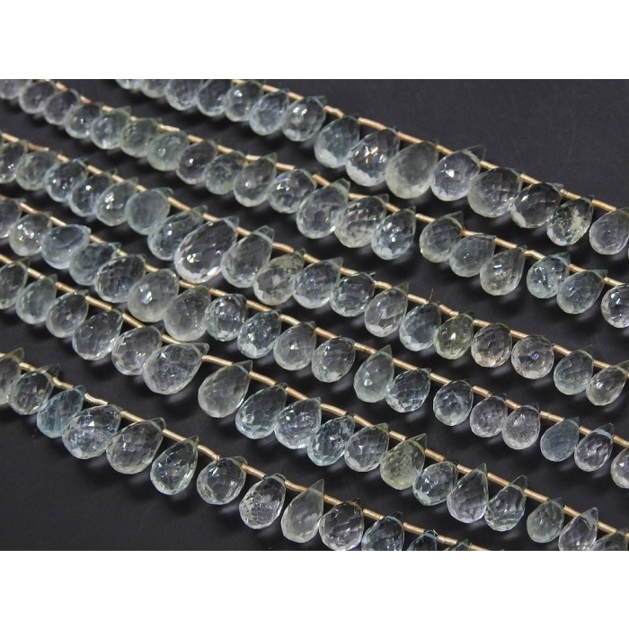 Natural Aquamarine Micro Faceted Drops,Teardrop,Loose Stone,Handmade,Briolettes,8Inch 10X6To5X4 MM Approx,Wholesaler,Supplies PME-BR4 | Save 33% - Rajasthan Living 9
