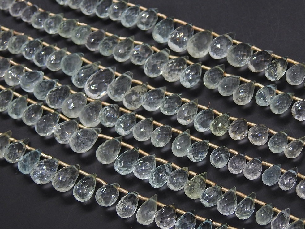 Natural Aquamarine Micro Faceted Drops,Teardrop,Loose Stone,Handmade,Briolettes,8Inch 10X6To5X4 MM Approx,Wholesaler,Supplies PME-BR4 | Save 33% - Rajasthan Living 15