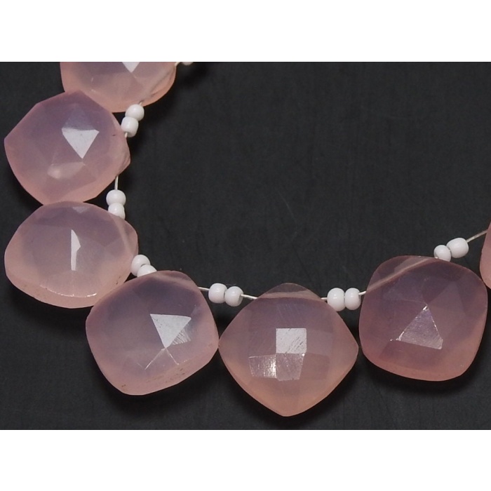 Pink Rose Chalcedony Faceted Cushions,Square Shape Bead,Teardrop,Drop,Briolette,Wholesaler,Supplies,12X12MM Pair  PME-CY1 | Save 33% - Rajasthan Living 13