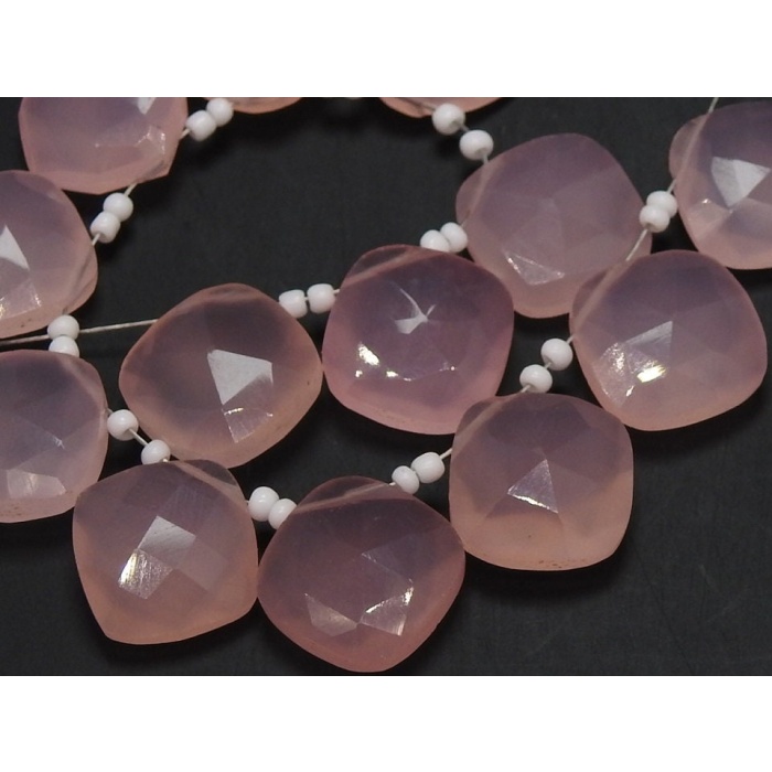 Pink Rose Chalcedony Faceted Cushions,Square Shape Bead,Teardrop,Drop,Briolette,Wholesaler,Supplies,12X12MM Pair  PME-CY1 | Save 33% - Rajasthan Living 7