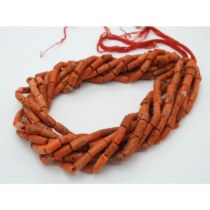 100%Natural,Red Coral Smooth Tubes,Cylinder,Drum,Handmade,For Making Jewelry,Necklace,16 Inch 15X7To9X7 MM Approx,Wholesaler,Supplies BK-CR2 | Save 33% - Rajasthan Living 8