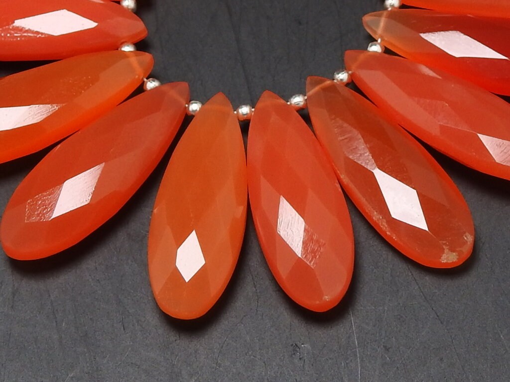 30X10MM Pair,Fanta Orange Chalcedony Long Teardrop,Faceted,Drop,For Making Jewelry,Wholesale Price,New Arrival PME-CY1 | Save 33% - Rajasthan Living 15