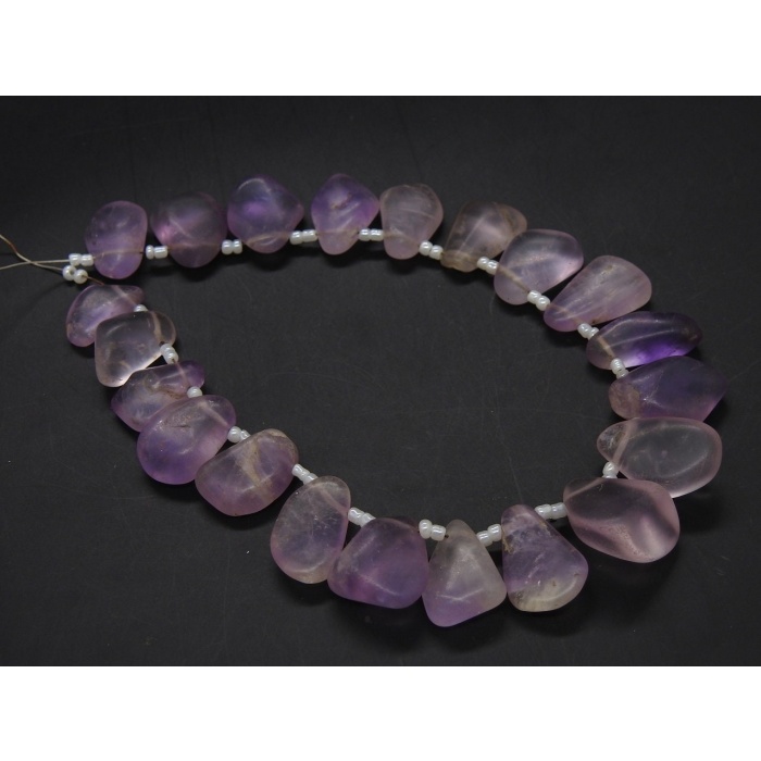 Natural Amethyst Smooth Briollete,Tumble,Nuggets,Matte Polished,Fancy Shape Briolette,Wholesaler,Supplies 10Inch 17X13To15X11MM Approx BR6 | Save 33% - Rajasthan Living 9