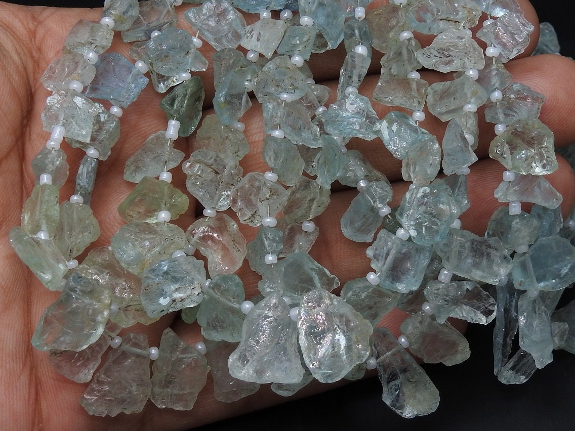 Aquamarine Natural Rough,Uncut,Anklet,Chip,Chunks,Stick,Slab,Nuggets,Loose Raw Bead 9Inch 20X14To11X9MM Approx Wholesaler,Supplies RB1 | Save 33% - Rajasthan Living 16