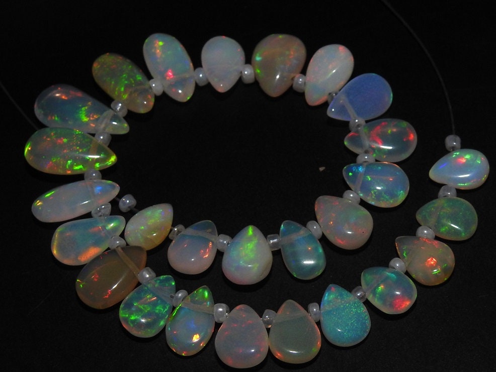 100%Natural Ethiopian Opal Smooth Teardrop,Drop,Multi Flashy Fire,Loose Stone,For Making Jewelry 6Inch 12X9To8X5MM Approx EO2 | Save 33% - Rajasthan Living 13