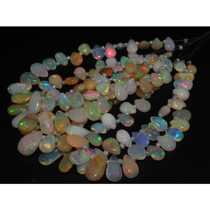 100%Natural Ethiopian Opal Smooth Teardrop,Drop,Multi Flashy Fire,Loose Stone,For Making Jewelry 6Inch 12X9To8X5MM Approx EO2 | Save 33% - Rajasthan Living 7