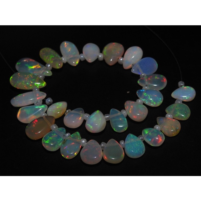 100%Natural Ethiopian Opal Smooth Teardrop,Drop,Multi Flashy Fire,Loose Stone,For Making Jewelry 6Inch 12X9To8X5MM Approx EO2 | Save 33% - Rajasthan Living 10