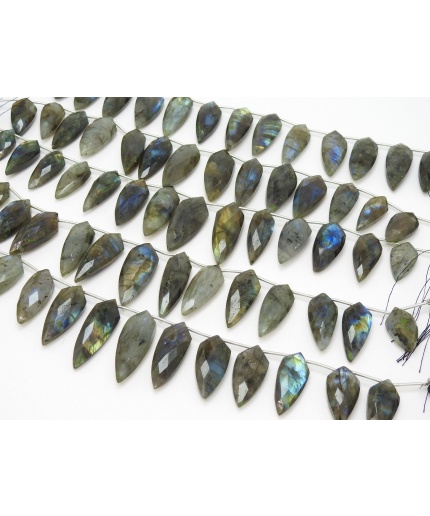 Natural Labradorite Faceted Tie,Fancy,Lady Finger,Briolette,Multi Fire 14Piece 30X12To22X10MM Approx Wholesaler,Supplies PME(BR1) | Save 33% - Rajasthan Living