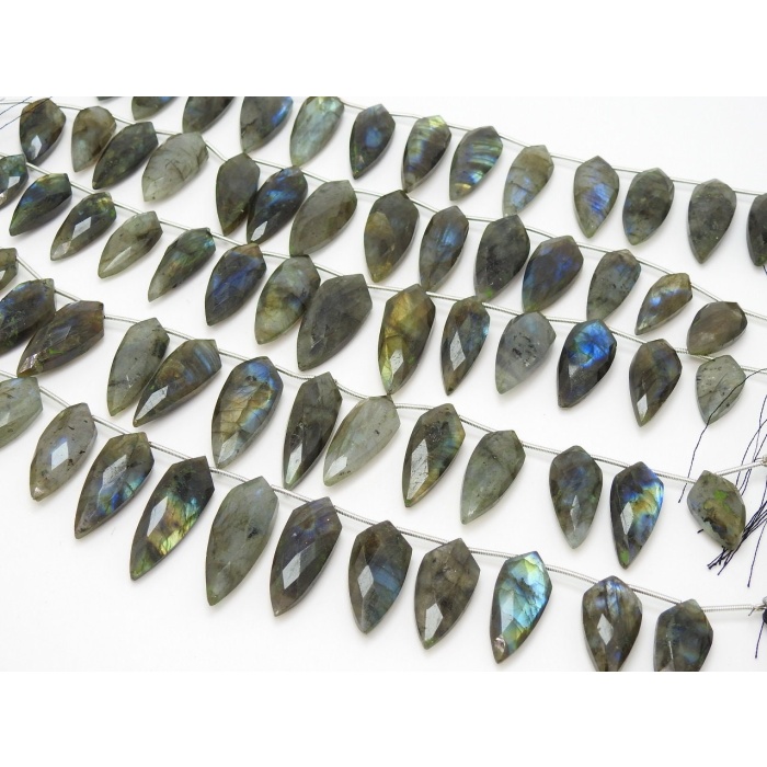 Natural Labradorite Faceted Tie,Fancy,Lady Finger,Briolette,Multi Fire 14Piece 30X12To22X10MM Approx Wholesaler,Supplies PME(BR1) | Save 33% - Rajasthan Living 6
