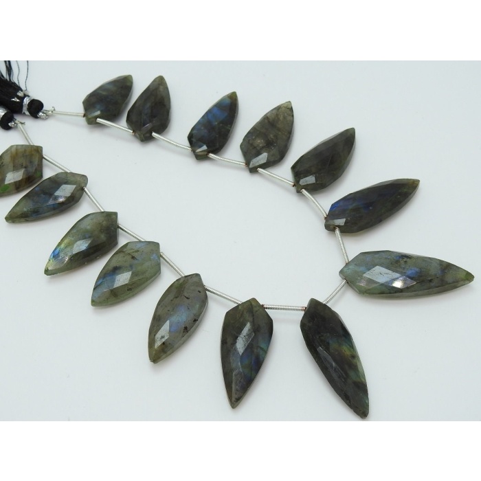 Natural Labradorite Faceted Tie,Fancy,Lady Finger,Briolette,Multi Fire 14Piece 30X12To22X10MM Approx Wholesaler,Supplies PME(BR1) | Save 33% - Rajasthan Living 9