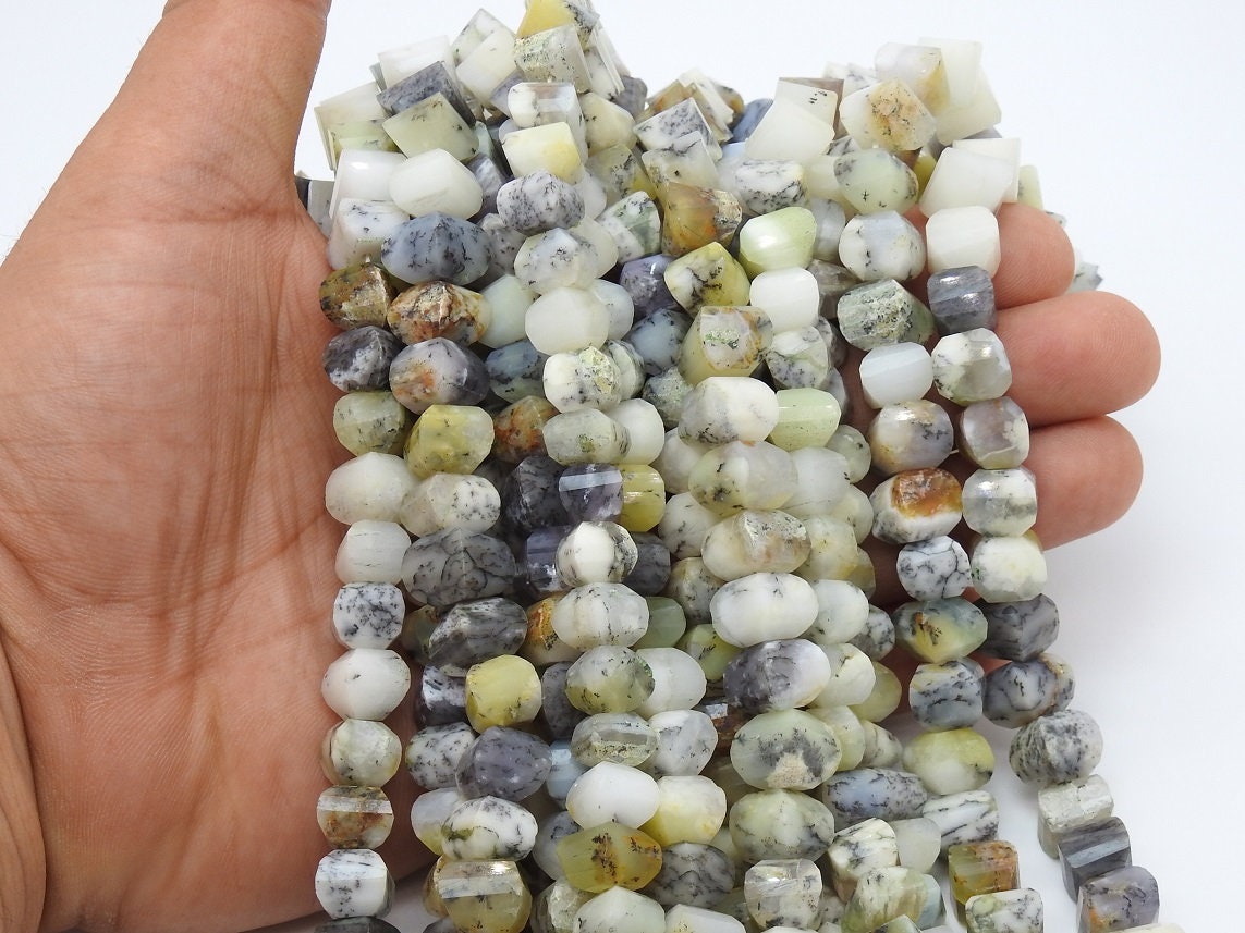 Dendrite Opal Faceted Twisted Beads,Fancy Cut,Round Shape,Handmade,Necklace,10Inch 10X10To8X8MM Approx,Wholesaler,Supplies PME-B8 | Save 33% - Rajasthan Living 14
