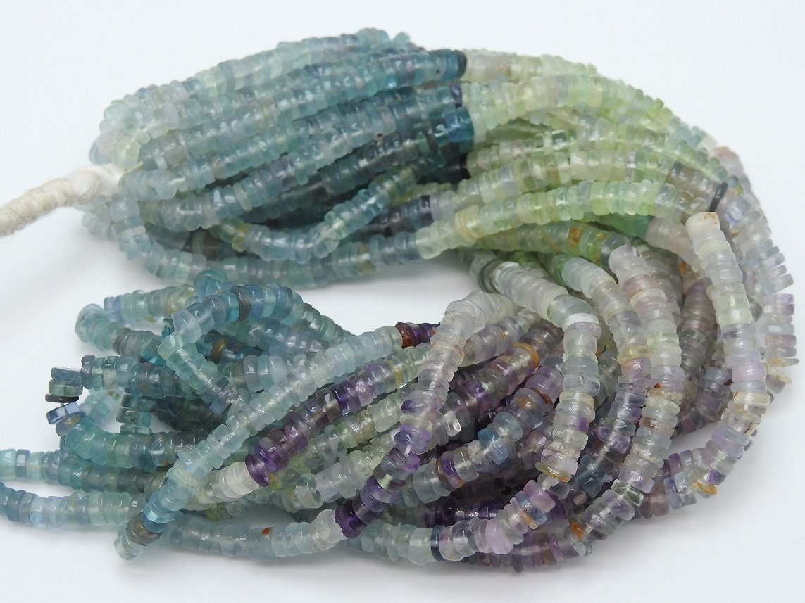 Fluorite Smooth Tyre,Coin,Button,Wheel Beads,Multi Shaded,Handmade,Loose Stone,Wholesaler,Supplies,16Inch 5MM Approx,100%Natural PME-T1 | Save 33% - Rajasthan Living 11