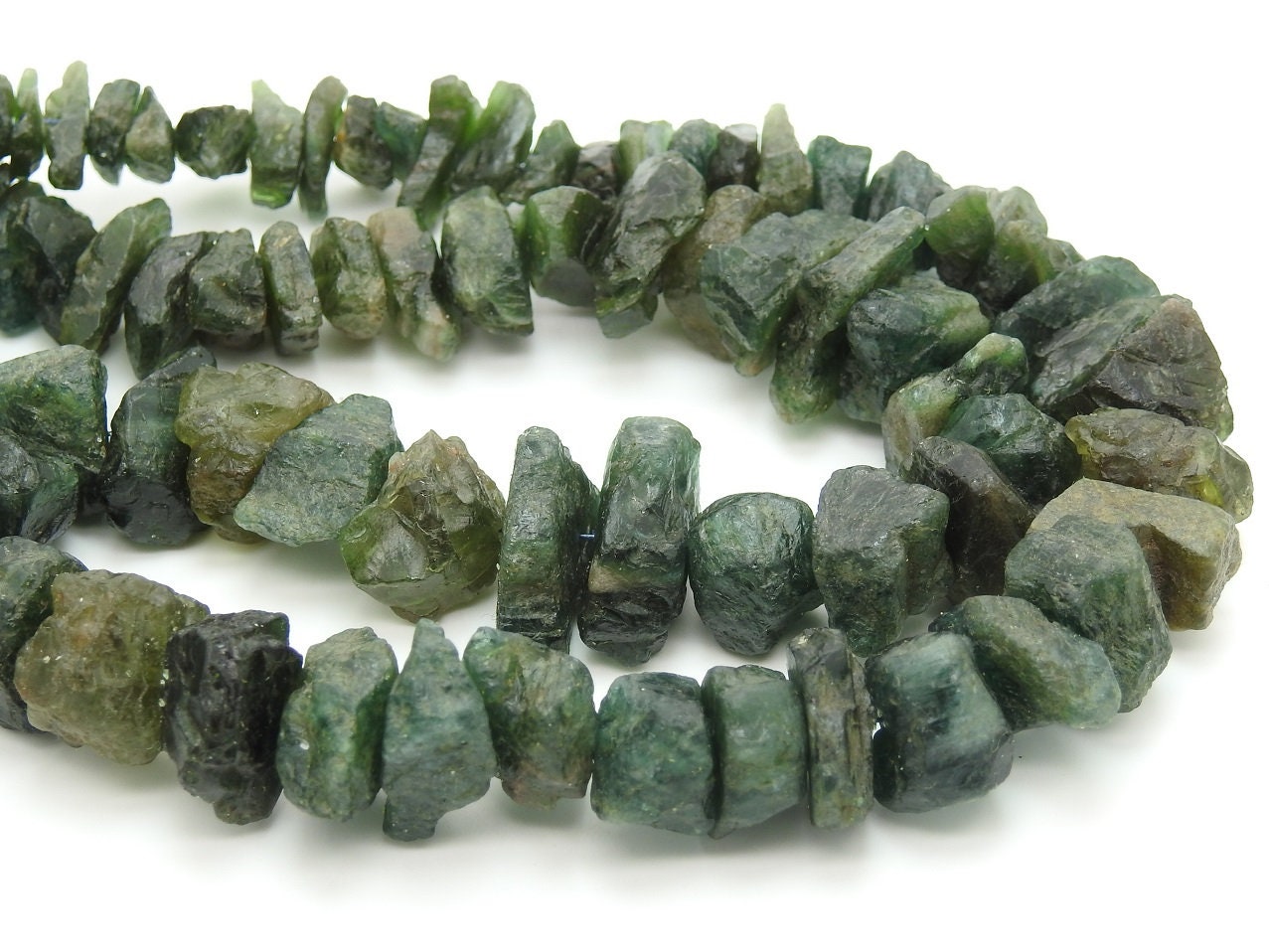 Dark Green Apatite Rough Bead,Anklets,Uncut,Chips,Nuggets,Loose Raw,8Inch Strand 15X10To6X5MM Approx,Wholesaler,Supplies 100%Natural PME-RB5 | Save 33% - Rajasthan Living 12