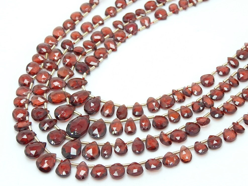 Garnet Faceted Teardrop,Drop,Loose Stone,Handmade,7Inchs 8X6To4X4MM Approx,Wholesale Price,New Arrival PME-BR5 | Save 33% - Rajasthan Living 15