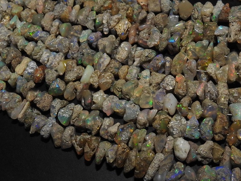Ethiopian Opal Natural Rough Bead,Chip,Anklet,Uncut,Loose Raw,Multi Fire,7X6To5X3MM Approx,Wholesaler,Supplies,EO1 | Save 33% - Rajasthan Living 13