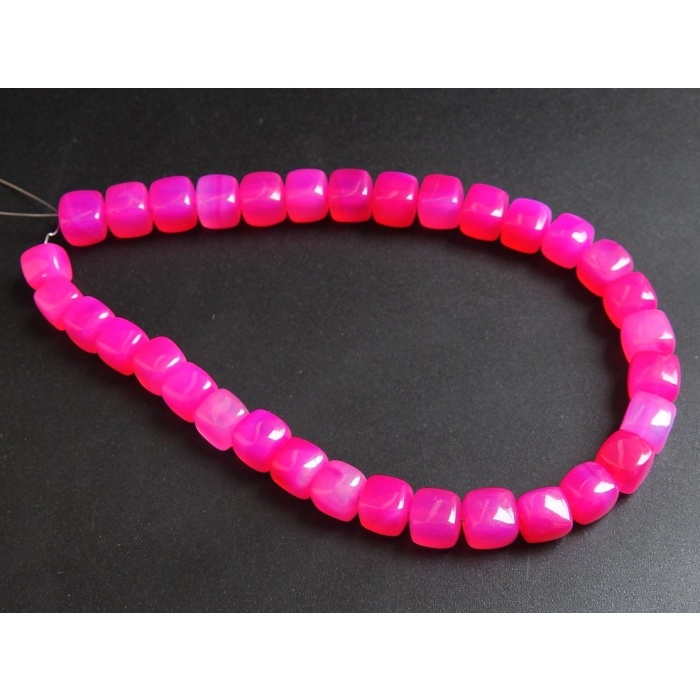 Hot Pink Chalcedony Cube,Rubilite,Smooth,Box,Cuboid,Loose Beads,Handmade,Wholesale Price,New Arrival,9Inchs Strand (pme)CB2 | Save 33% - Rajasthan Living 9