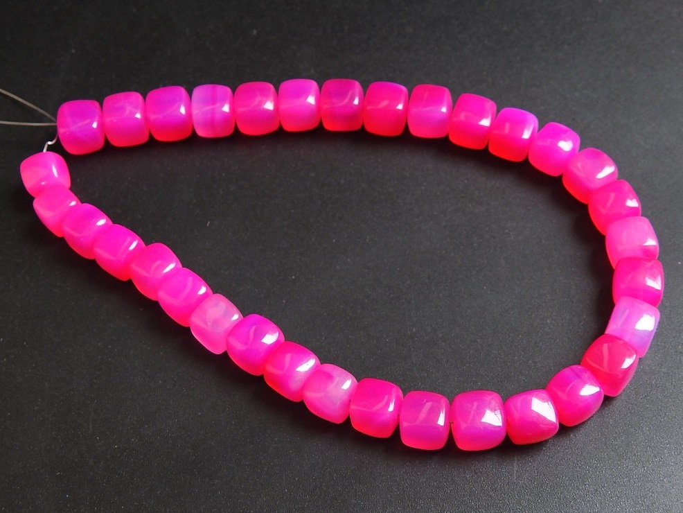 Hot Pink Chalcedony Cube,Rubilite,Smooth,Box,Cuboid,Loose Beads,Handmade,Wholesale Price,New Arrival,9Inchs Strand (pme)CB2 | Save 33% - Rajasthan Living 15