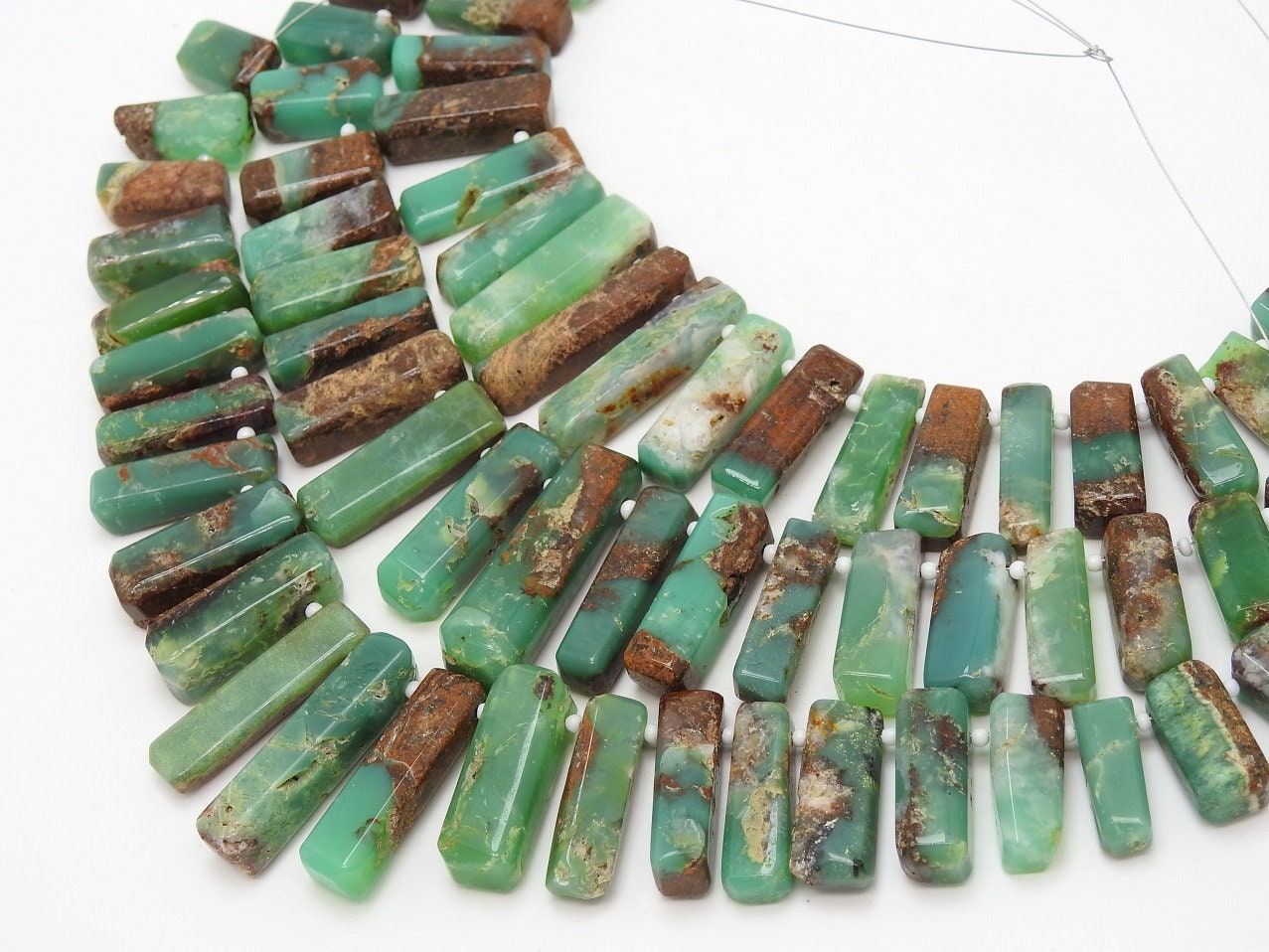 Chrysoprase Baguette,Rectangle,Stick,Briolette,Bio Color,Loose Stone,Handmade,For Making Jewelry,8Inch 32X7To13X7MM Approx,100%Natural BR3 | Save 33% - Rajasthan Living 16