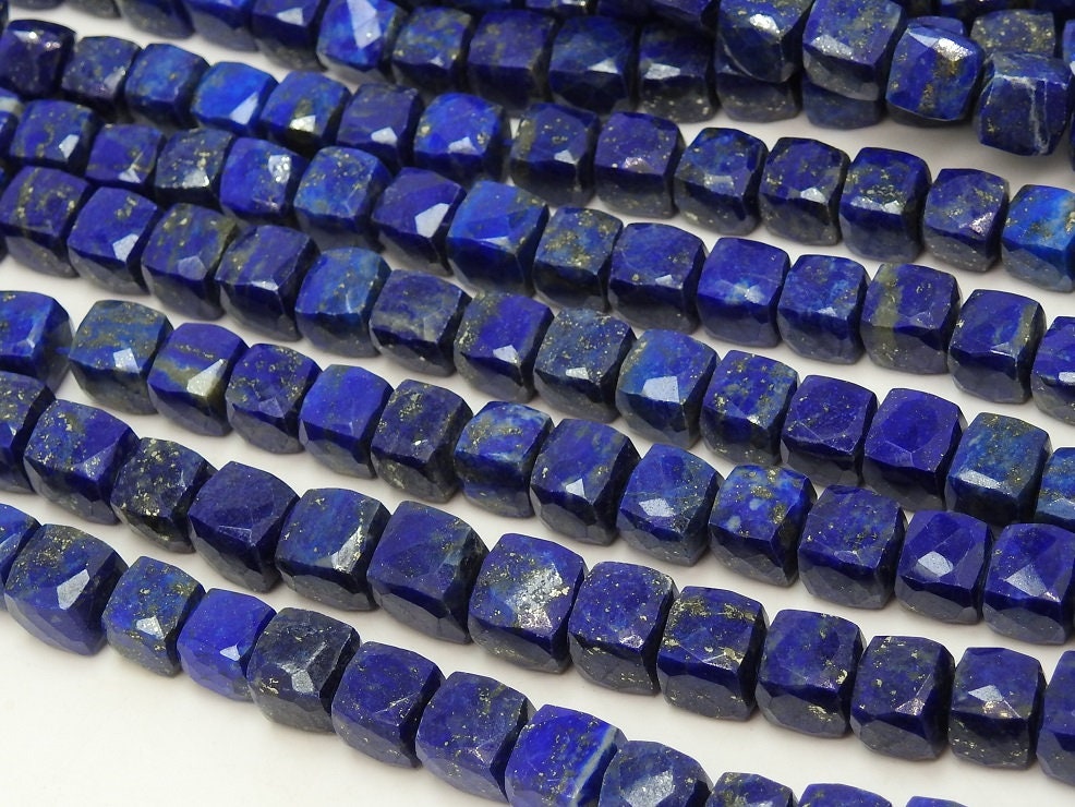 Lapis Lazuli Faceted Cube,Box,Cuboid Shape Beads,10Inch Strand 7X8MM Approx,Wholesaler,Supplies,100%Natural PME-CB2 | Save 33% - Rajasthan Living 15