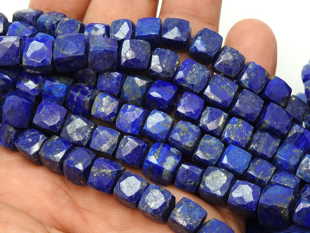 Lapis Lazuli Faceted Cube,Box,Cuboid Shape Beads,10Inch Strand 7X8MM Approx,Wholesaler,Supplies,100%Natural PME-CB2 | Save 33% - Rajasthan Living 16