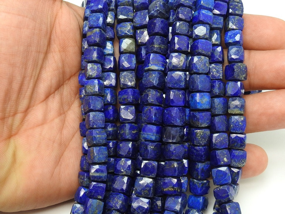 Lapis Lazuli Faceted Cube,Box,Cuboid Shape Beads,10Inch Strand 7X8MM Approx,Wholesaler,Supplies,100%Natural PME-CB2 | Save 33% - Rajasthan Living 14