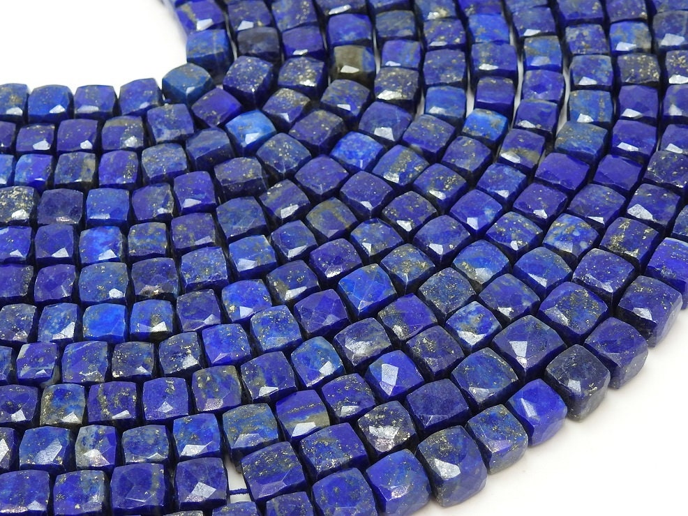 Lapis Lazuli Faceted Cube,Box,Cuboid Shape Beads,10Inch Strand 7X8MM Approx,Wholesaler,Supplies,100%Natural PME-CB2 | Save 33% - Rajasthan Living 17