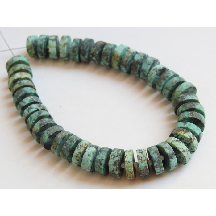 Natural African Turquoise Smooth Tyre,Coin,Button,Wheel,Matte Polished,Handmade,Loose Bead,For Making Jewelry,Wholesaler 8Inch Strand T2 | Save 33% - Rajasthan Living 6