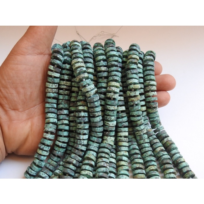 Natural African Turquoise Smooth Tyre,Coin,Button,Wheel,Matte Polished,Handmade,Loose Bead,For Making Jewelry,Wholesaler 8Inch Strand T2 | Save 33% - Rajasthan Living 7