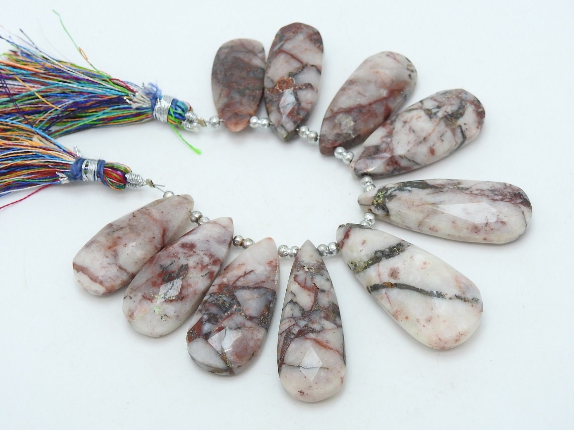 Coconut Jasper Faceted Long Teardrop,Drop,Loose Stone,Handmade,For Making Jewelry,10 Pieces Strand 34X13To28X13 MM Approx,Wholesaler,PME-BR7 | Save 33% - Rajasthan Living 16
