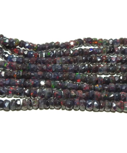 Ethiopian Black Opal Faceted Roundel Bead,Multi Fire,Loose Stone,For Making Jewelry,Necklaces,Bracelet,Handmade 9Inch 4To6MM Approx PME(EO2) | Save 33% - Rajasthan Living 3