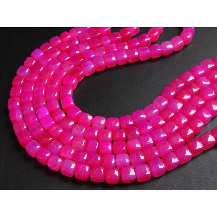 Hot Pink Chalcedony Cube,Rubilite,Smooth,Box,Cuboid,Loose Beads,Handmade,Wholesale Price,New Arrival,9Inchs Strand (pme)CB2 | Save 33% - Rajasthan Living 5