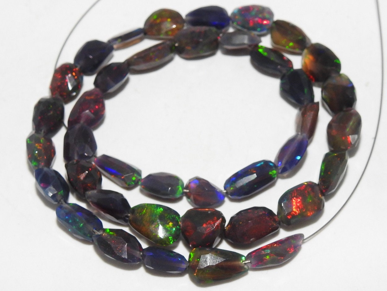 Ethiopian Black Opal Faceted Tumble,Nugget,Multi Flashy Fire,Loose Stone,Loose Bead,Wholesaler,Supplies 12Inch Strand 100%Natural (pme)EO2 | Save 33% - Rajasthan Living 13